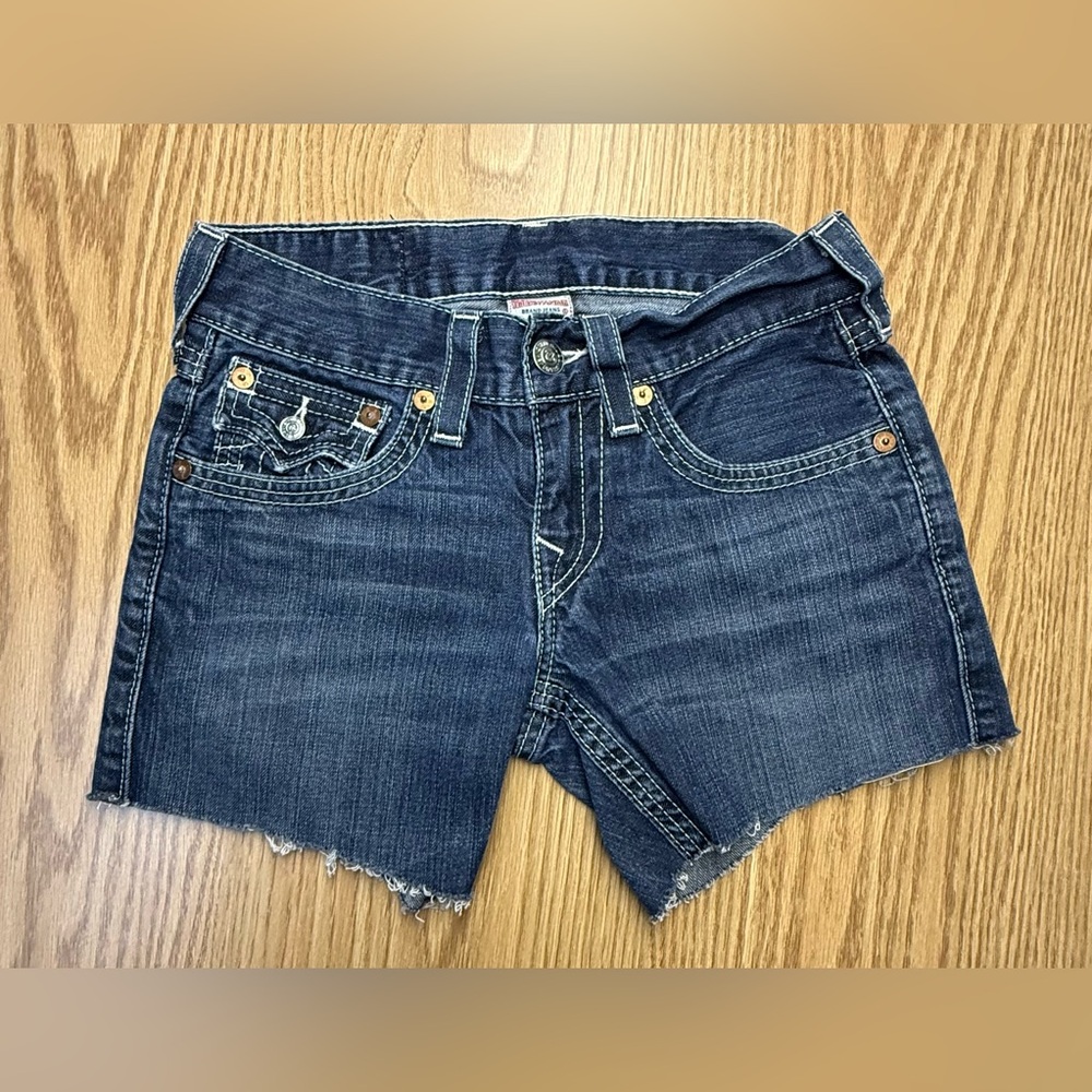 True Religion Dark Blue Jean Shorts